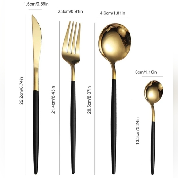 NEW Modern Flatware Dinnerware Silverware Set 24 Piece - Picture 7 of 9